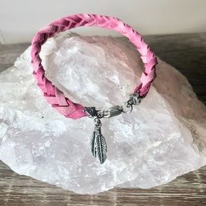 Handmade Ploum bracelet suede and silver